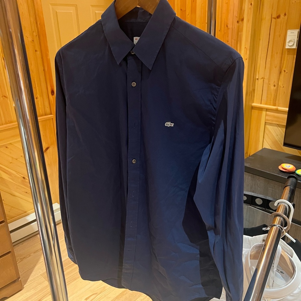 Lacoste Dark Blue Casual Button Down Shirt